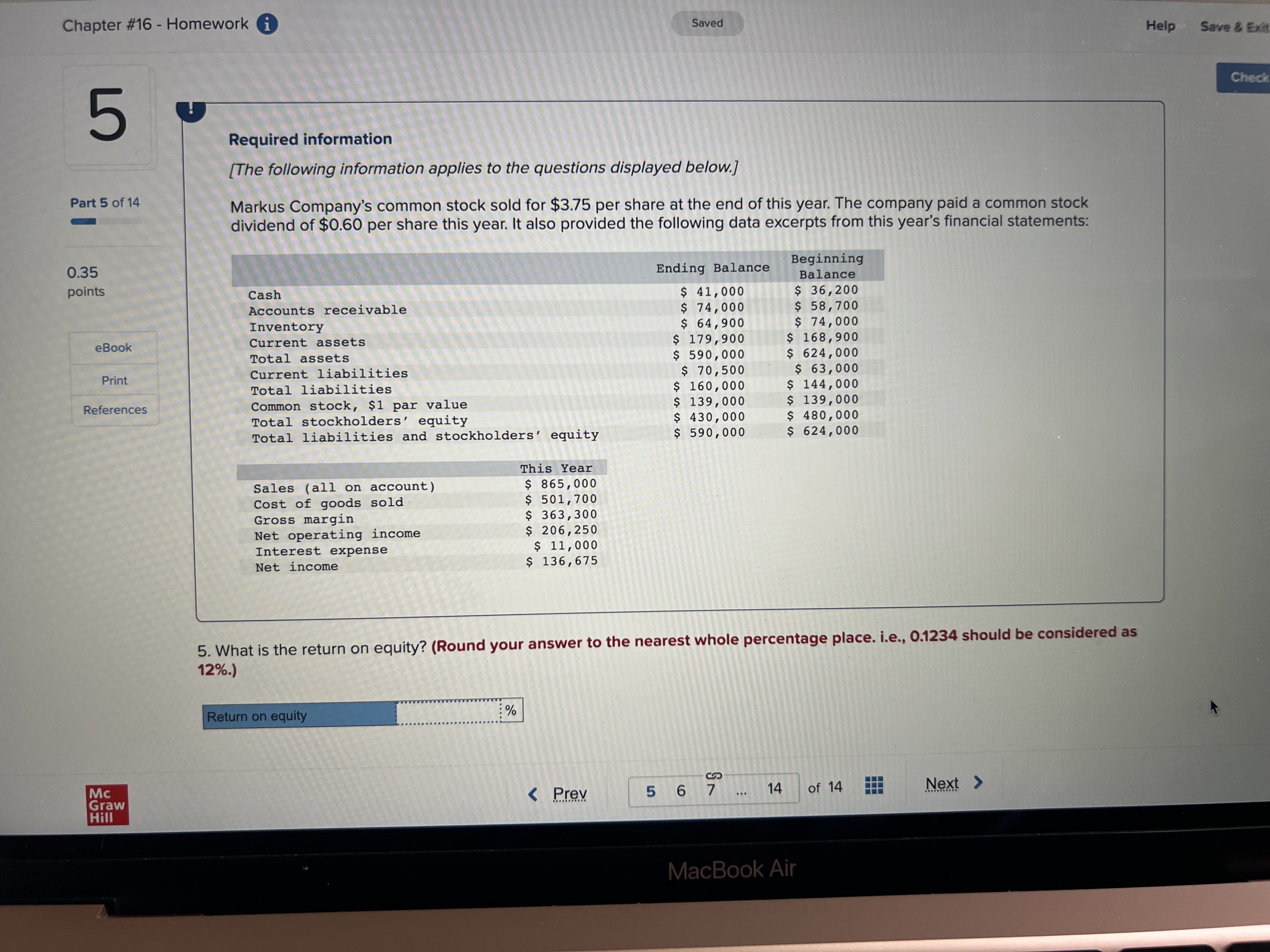 Check my Required information [The following information applies to the questions displayed