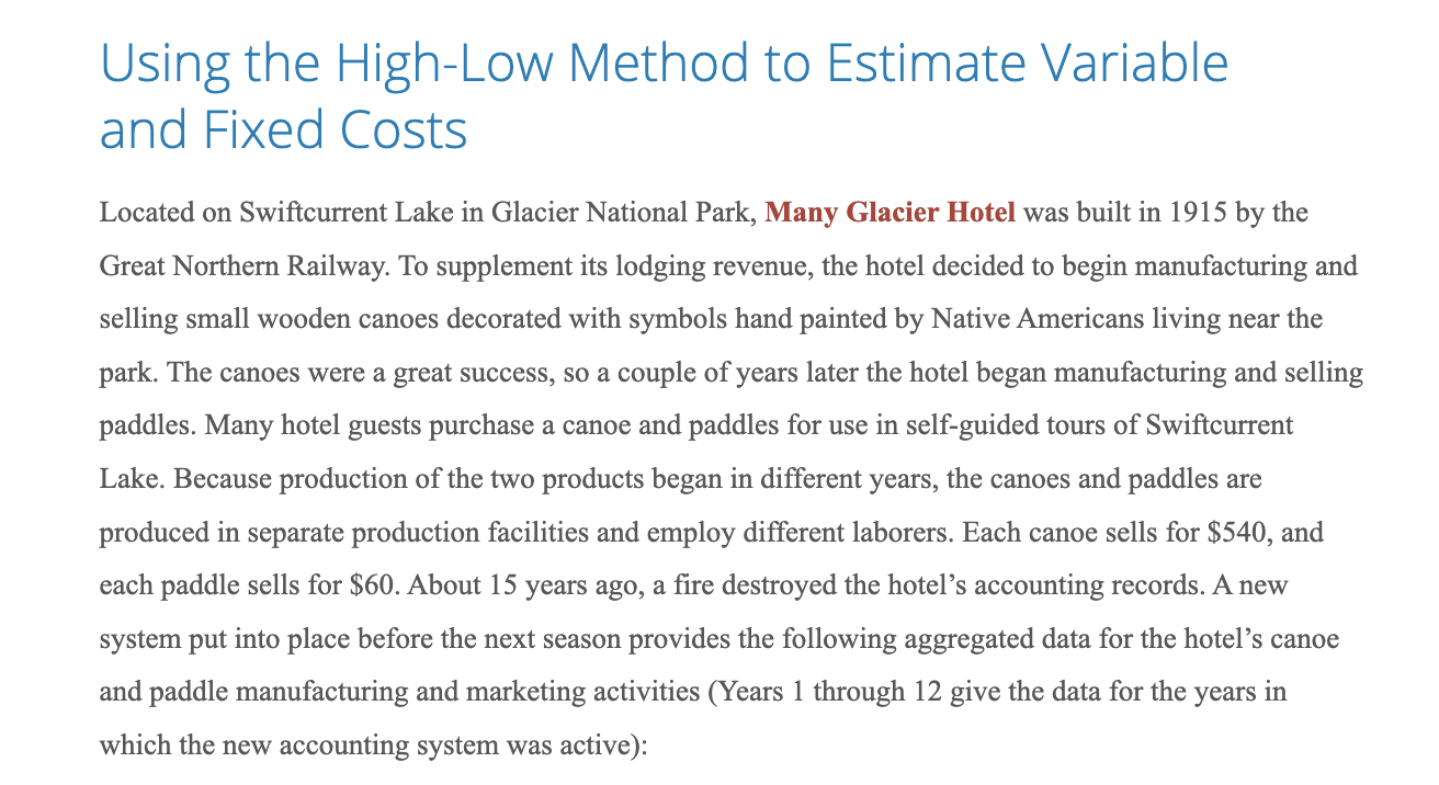 Using the High-Low Method to Estimate Variable and Fixed Costs Located