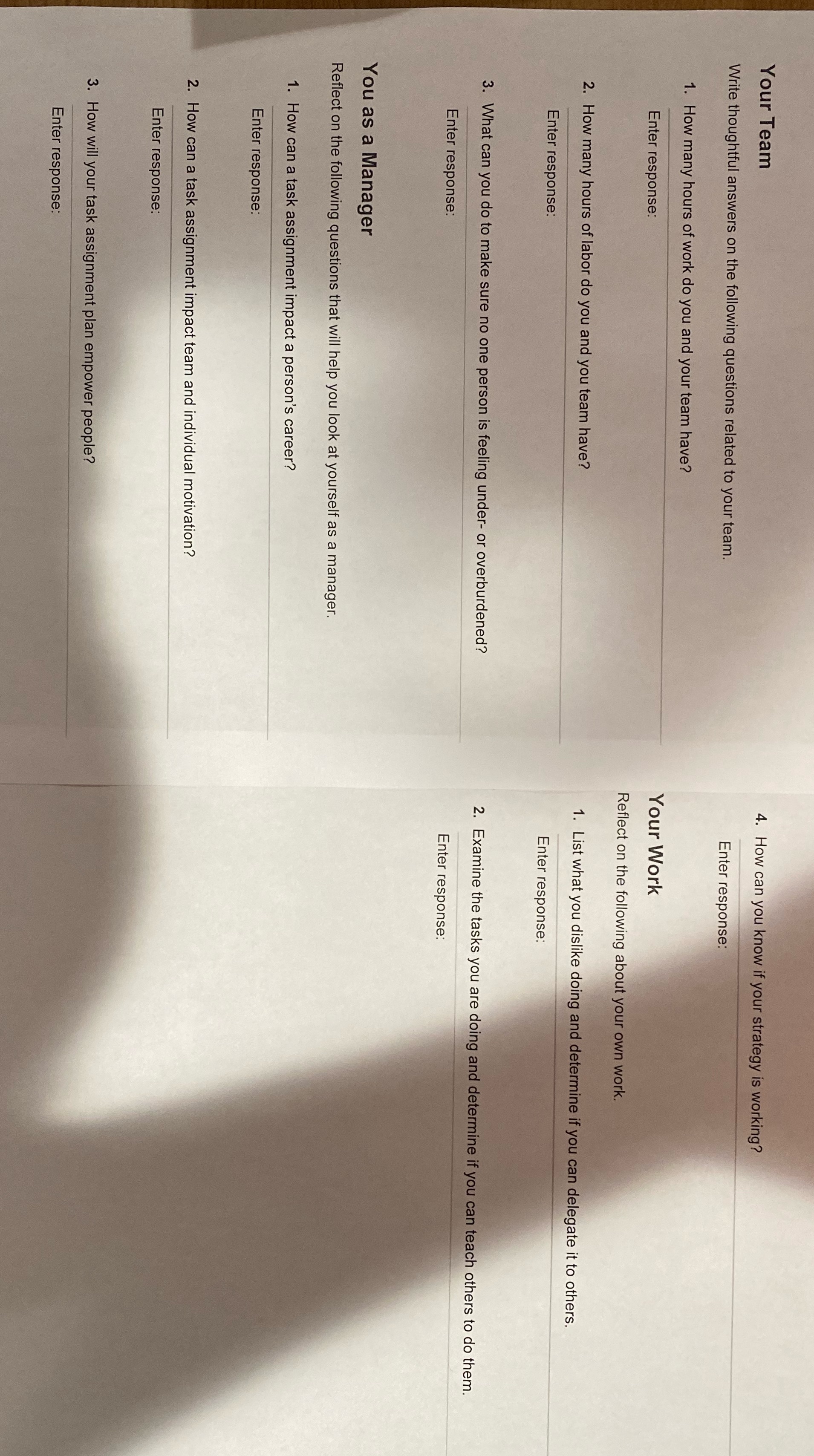 Your Team 4. How can you know if your strategy is