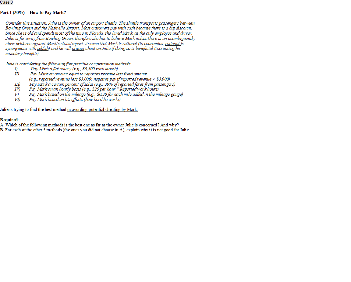 Case 3 Help me answer part 1, 2 and 4 Case 3