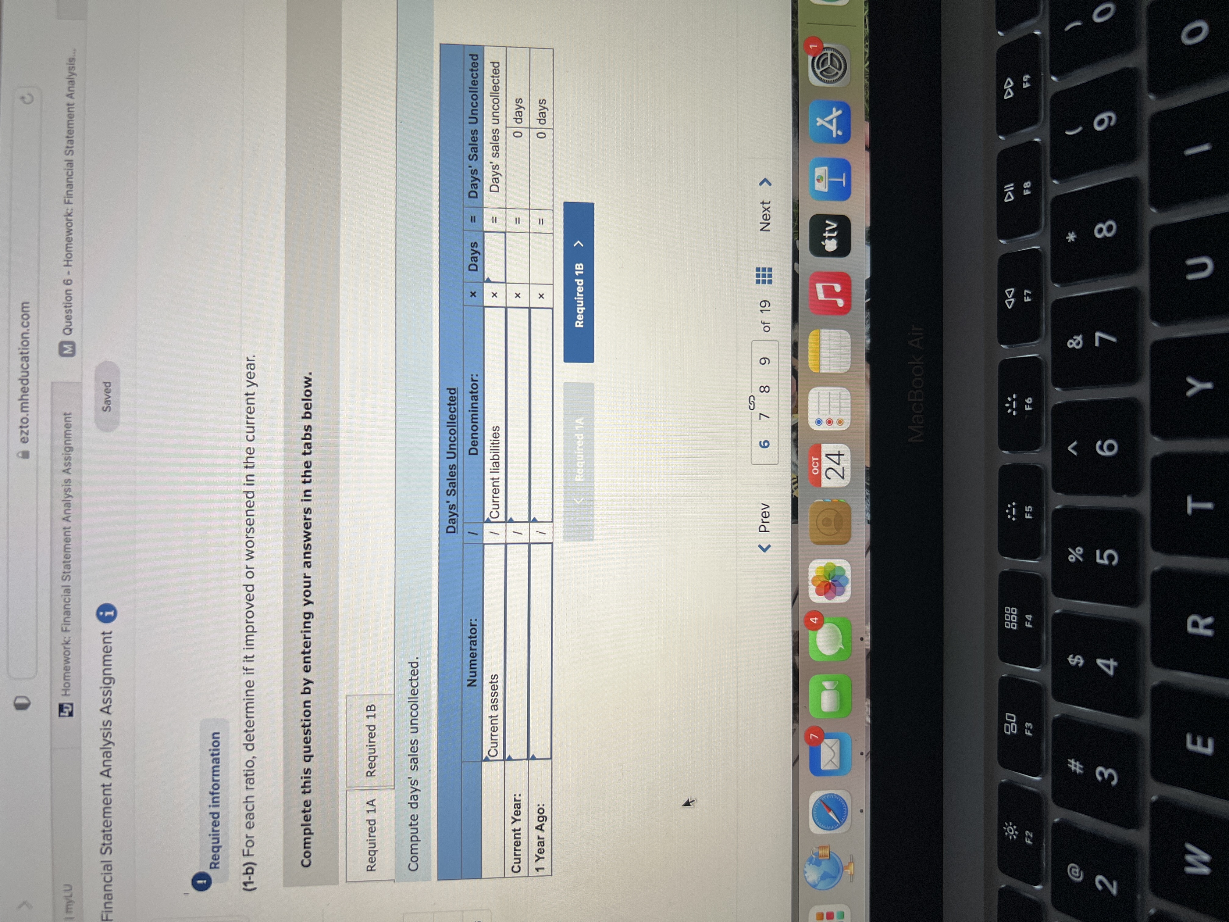 Financial Statement Analysis Assignment M Question 6 - Homework: Financial Statement Analysis.