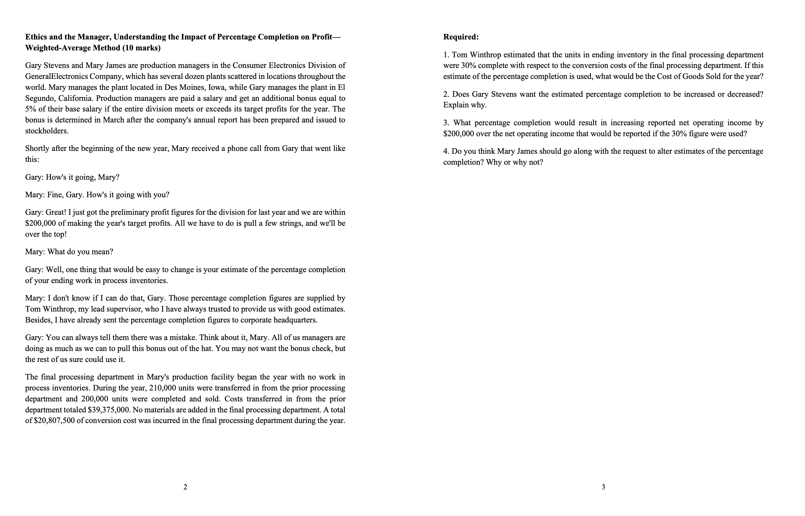 please answer the below cases separately in excel sheet with stepscase 1