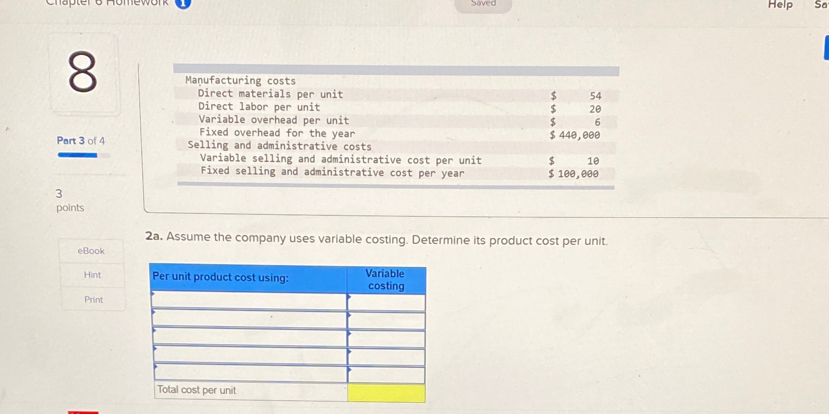 Chapter 6 question 8Cool sky reports the following costing data on its