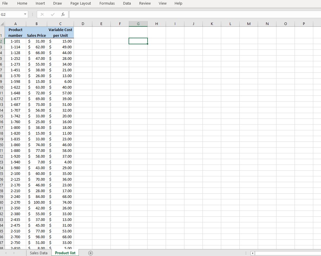 to look with Formulas in excel using the Vlook function. 3.47CVP AnalysisCarol
