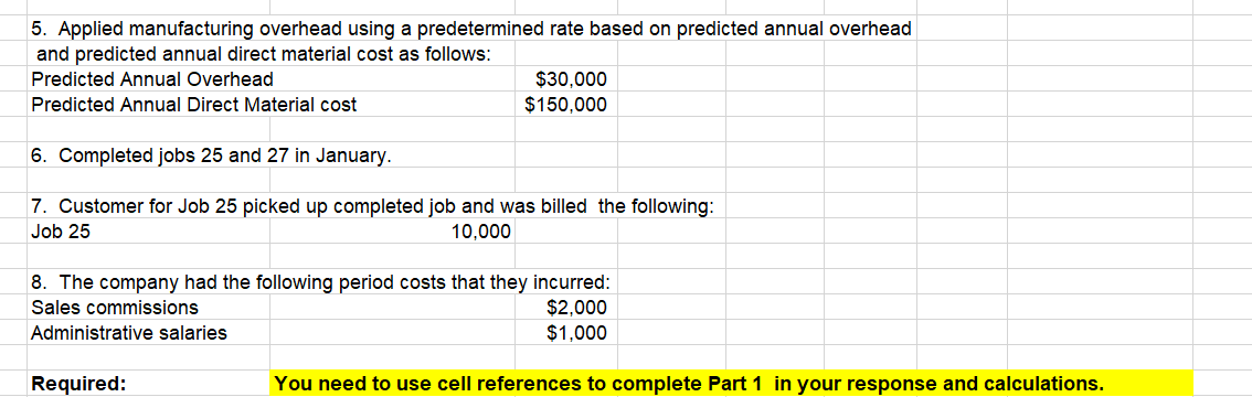 company uses a iob costsystem and treats each customers order as a
