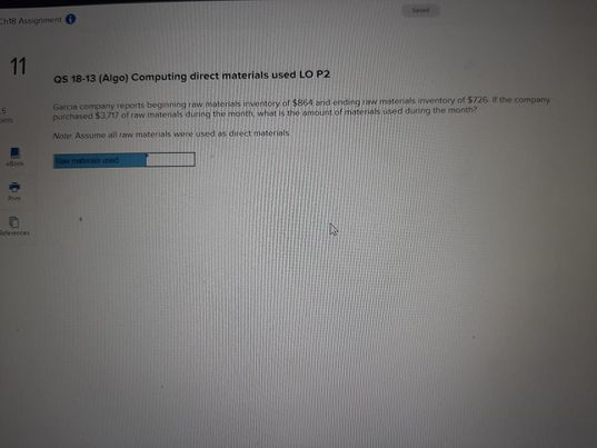 fish costs completed mian mar pho5 Required Information Problem 18-18 (Algo) Classifying
