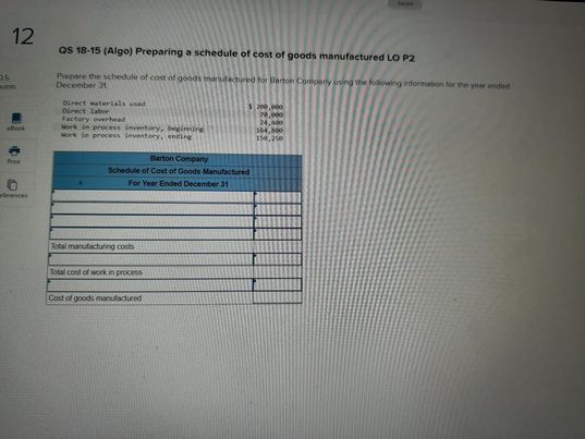 costs and computing cost per unit LO C2. P2 Listout here are