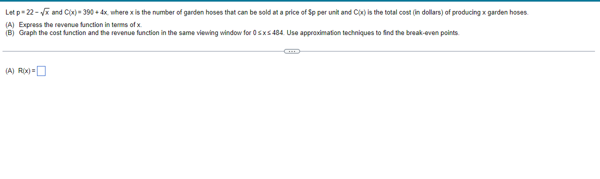 the marginal revenue. The marginal revenue is 200 - 0.05;. (E) Find