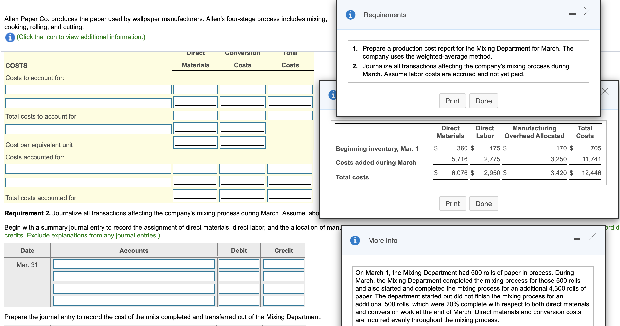 process includes mixing, cooking, rolling, and cutting. O (Click the icon to