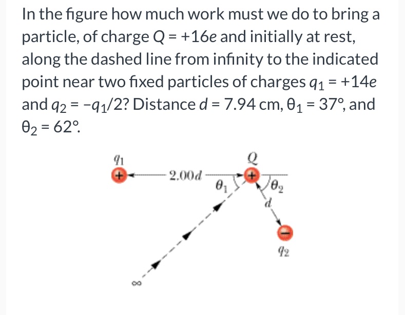  In the figure how much work must we do to bring
