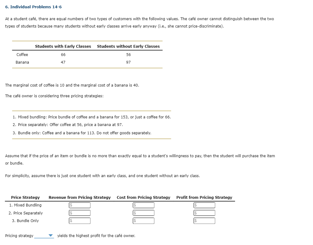 5. Individual Problems 146 At a student cafe', there are equal