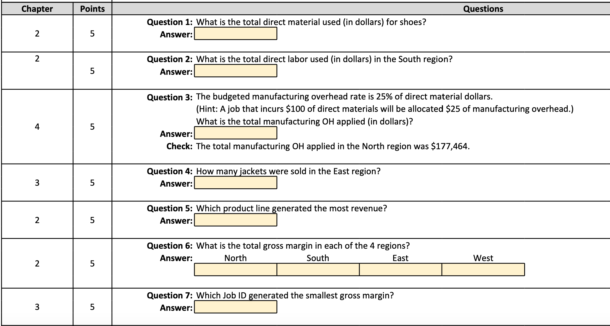 Use the following data in the link provided to answer the questions