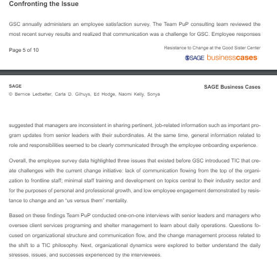 use of her power to effect change at GSC? \fSAGE SAGE Business