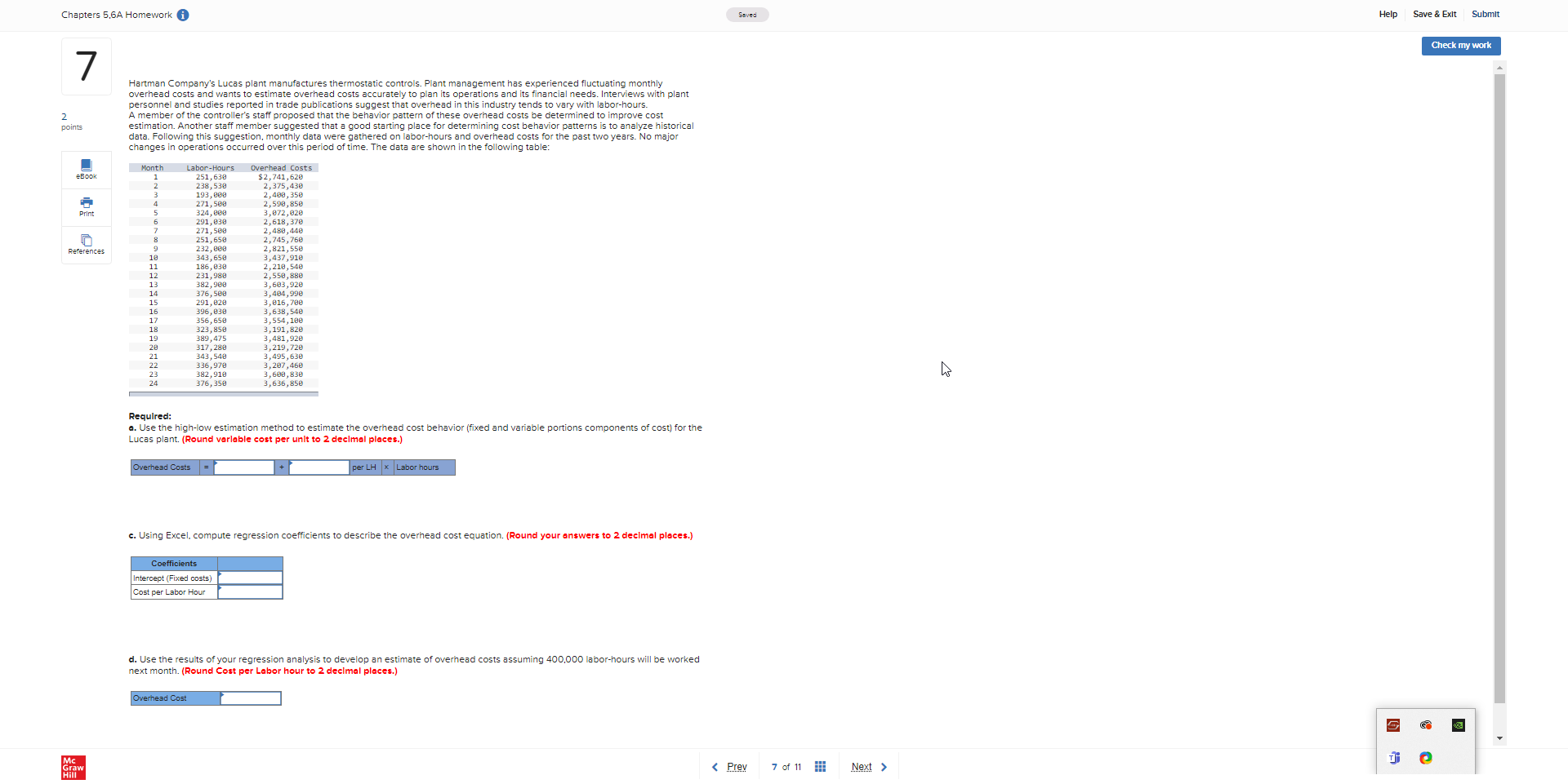  Chapters 5.6A Homework Saved Help Save & Exit Submit Check my