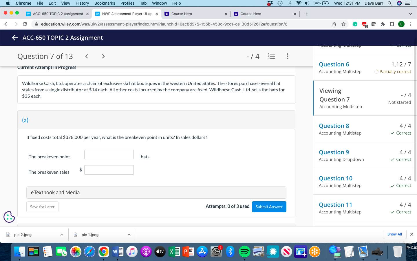  Chrome File Edit View History Bookmarks Profiles Tab Window Help 1