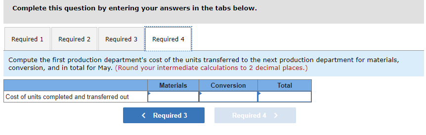 production department is added at the beginning of processing in that department.