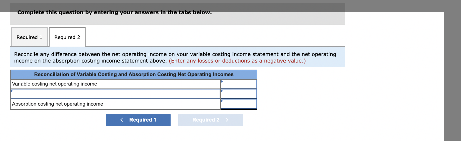  Required 2 Reconcile any difference between the net operating income on