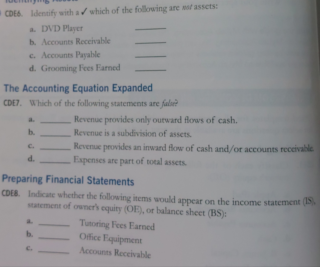 please help me to answer this question. thanks CDE6. Identify with a