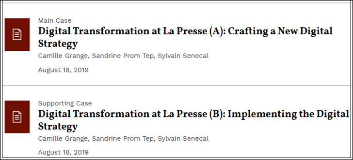 La PresseCase Summary and Key Lessons: The case follows a leading Quebec