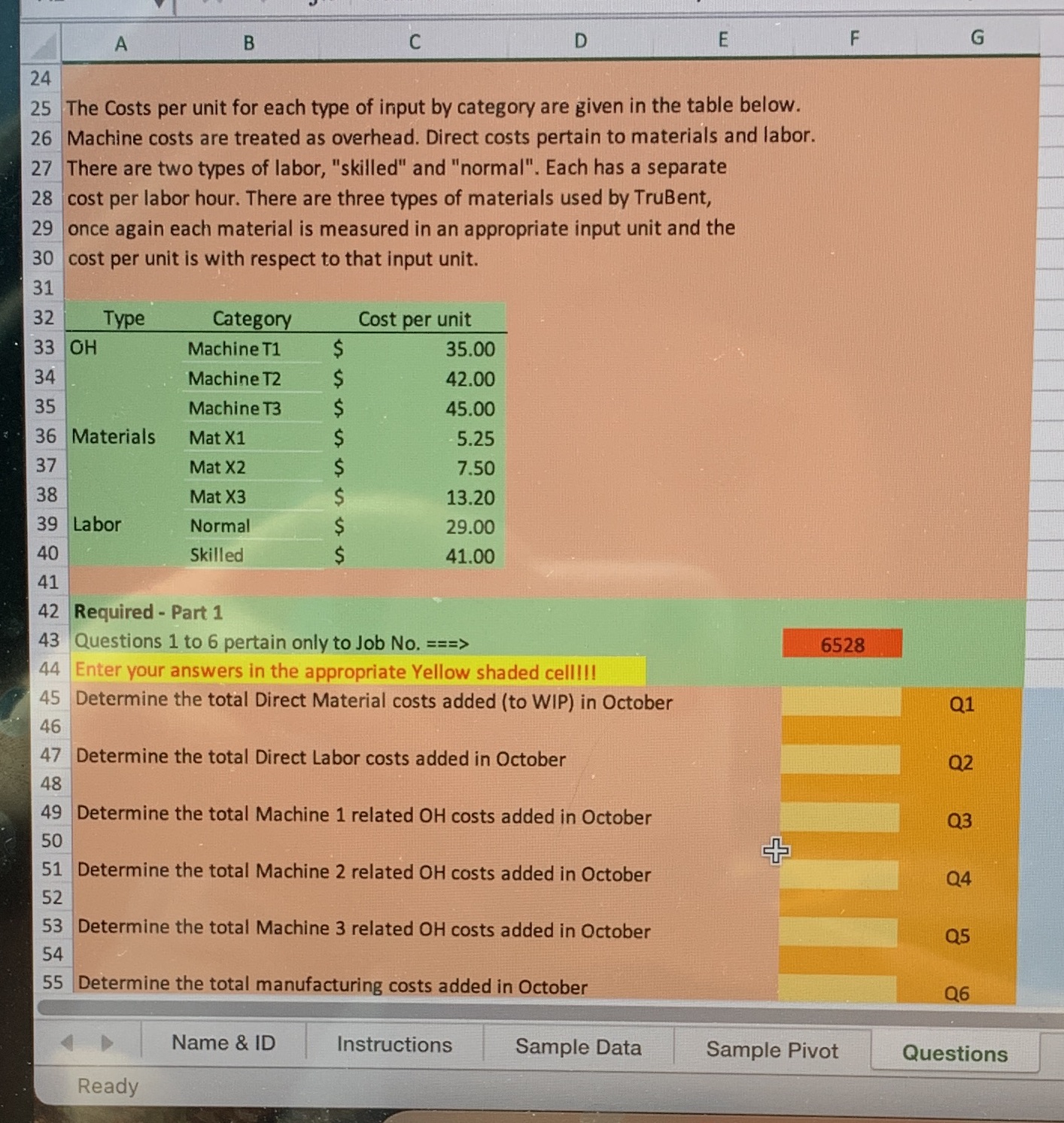 D E F G A B C 24 25 The Costs