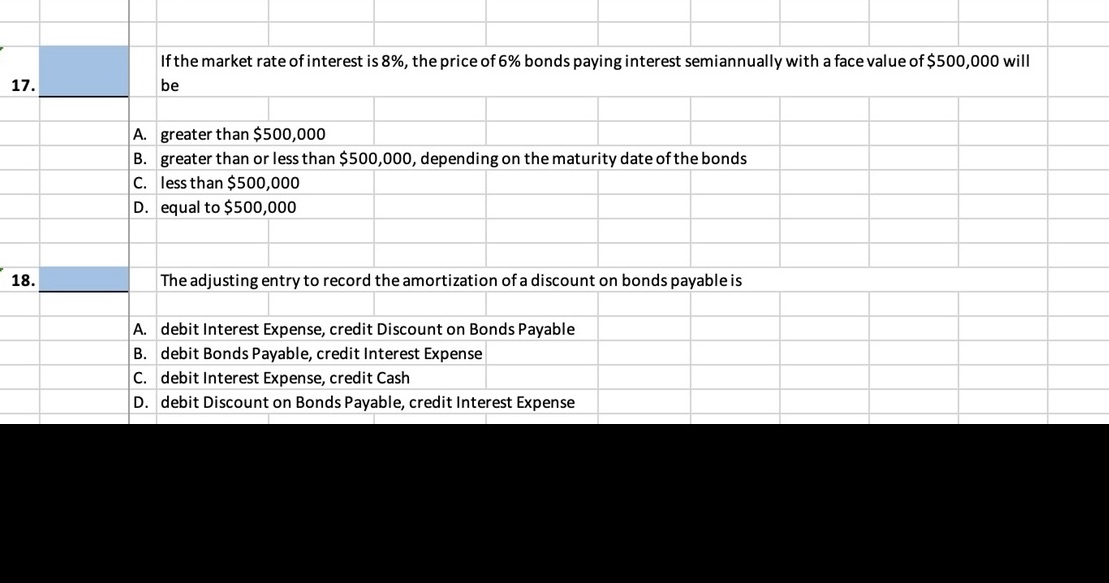 Please help me solve questions 17 & 18. If the market rate