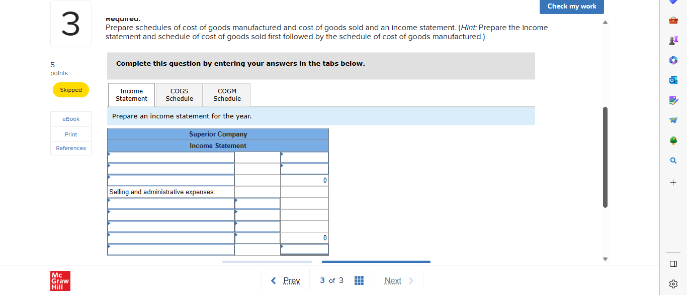 eBook Sales $ 1,057,000 Cost of goods sold 650,000 Print Gross margin