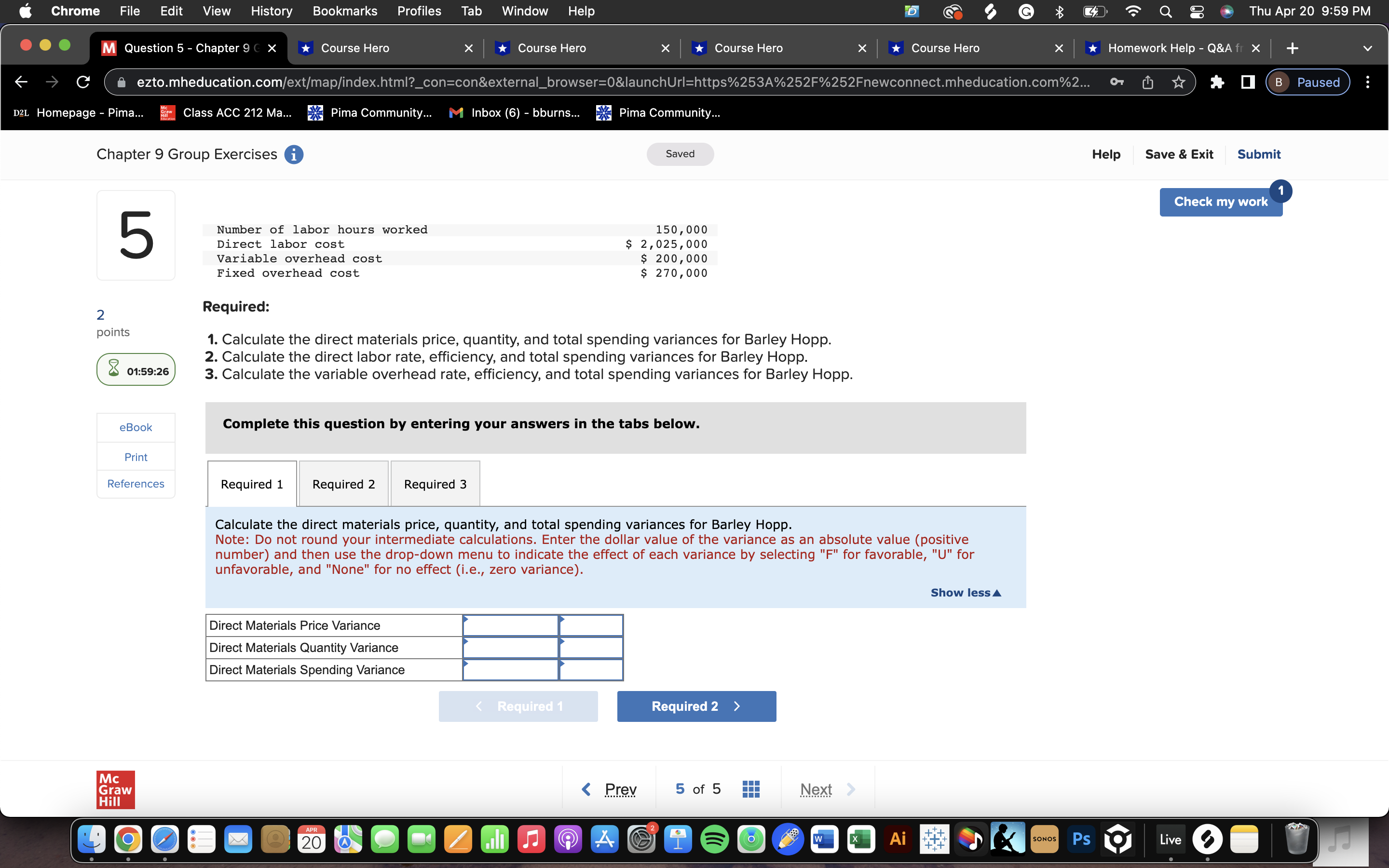 Q @ Thu Apr 20 9:59 PM M Question 5 - Chapter
