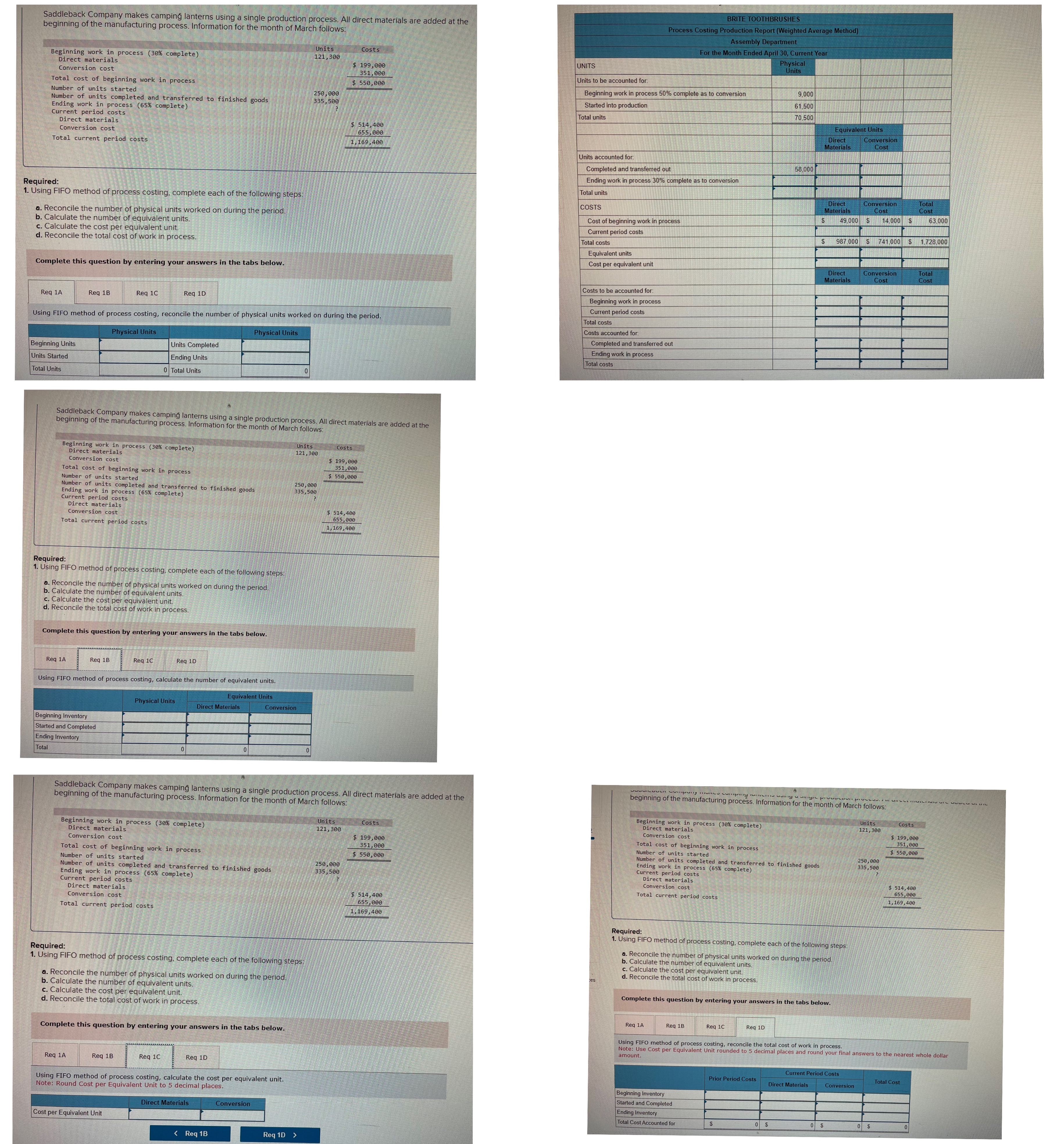 Saddleback Company makes camping lanterns using a single production process. All direct