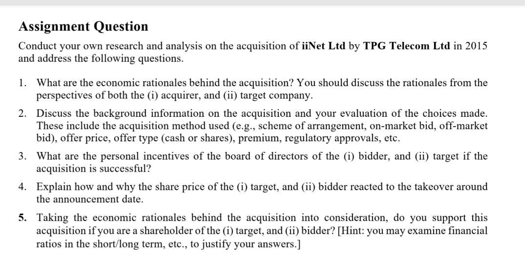 Only have to answer question 3 Assignment Question Conduct your own research