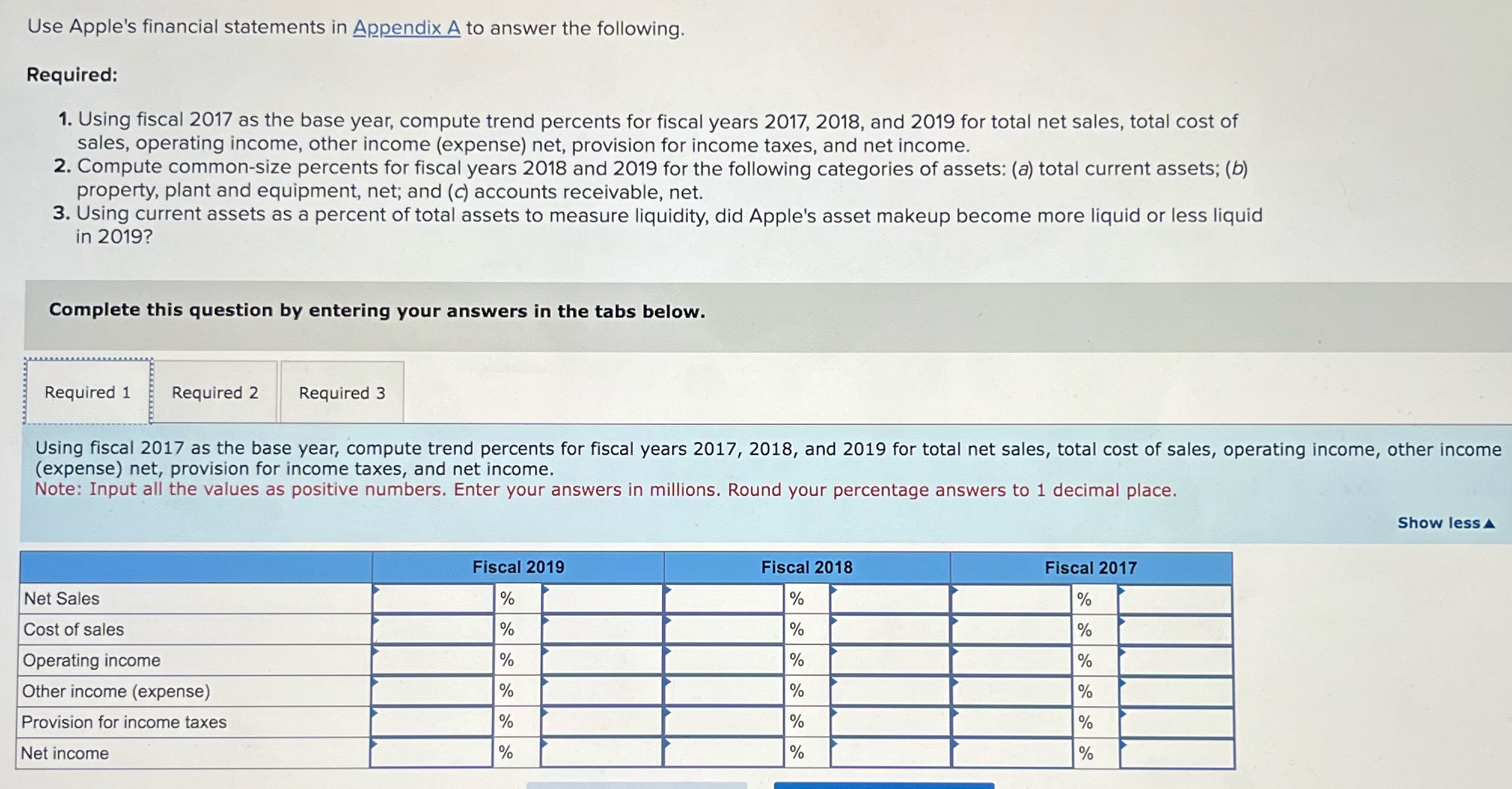 Please help me how to do you solve this Use Apple's financial