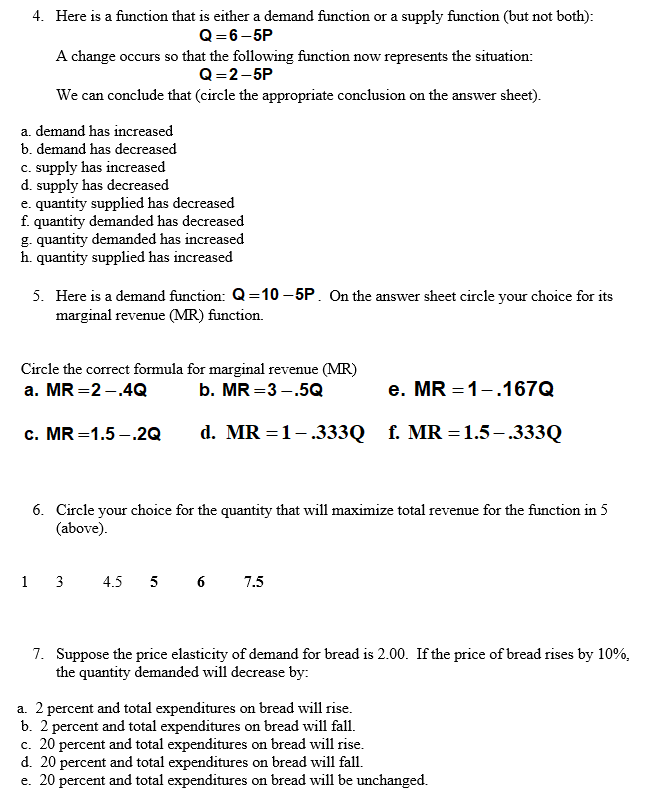 work out completely. Show calculations, please- 1. If supply decreases and demand