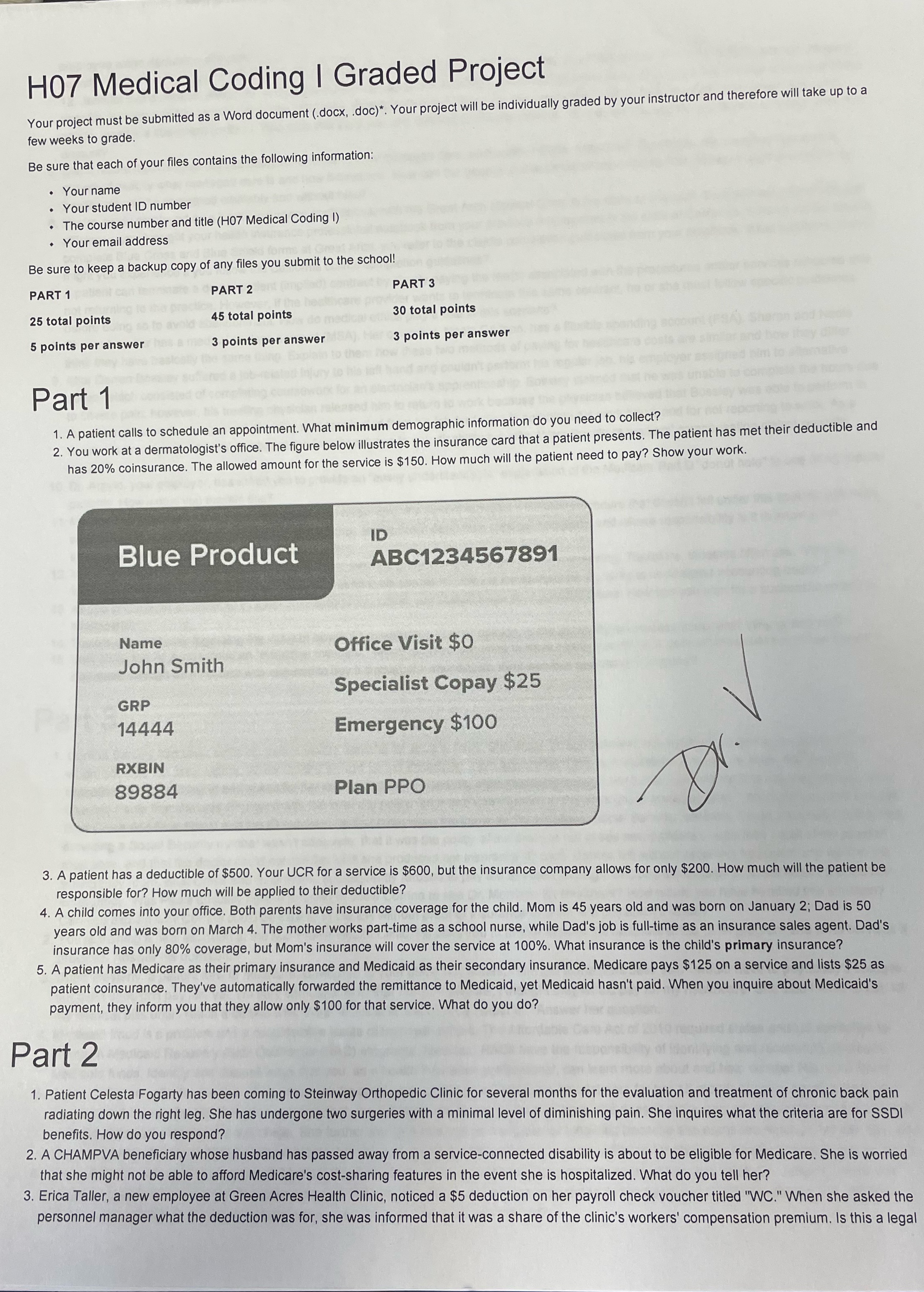  H07 Medical Coding | Graded Project . . a document (.docx.
