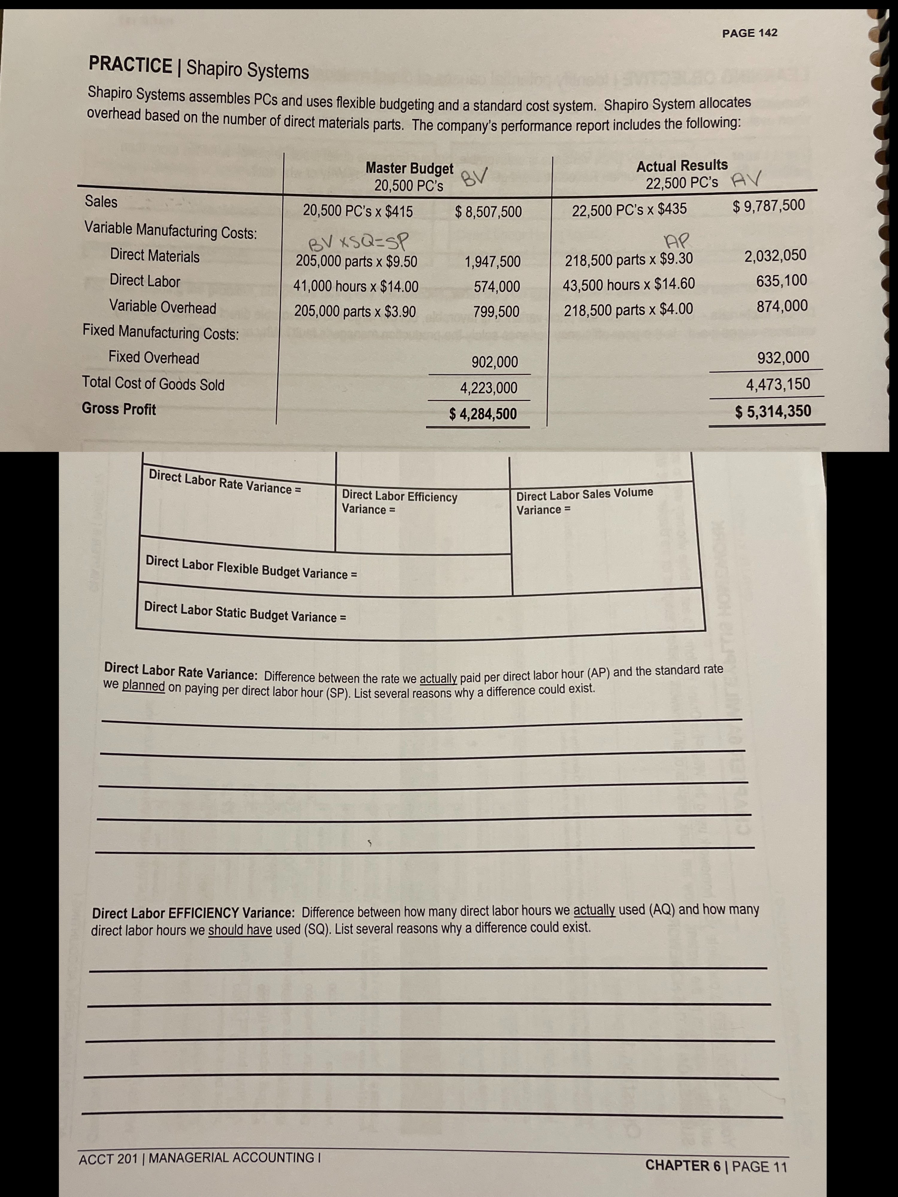  PAGE 142 PRACTICE | Shapiro Systems Shapiro Systems assembles PCs and