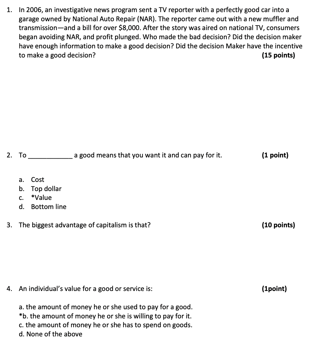 I got a sample examination, could you help me with that please?