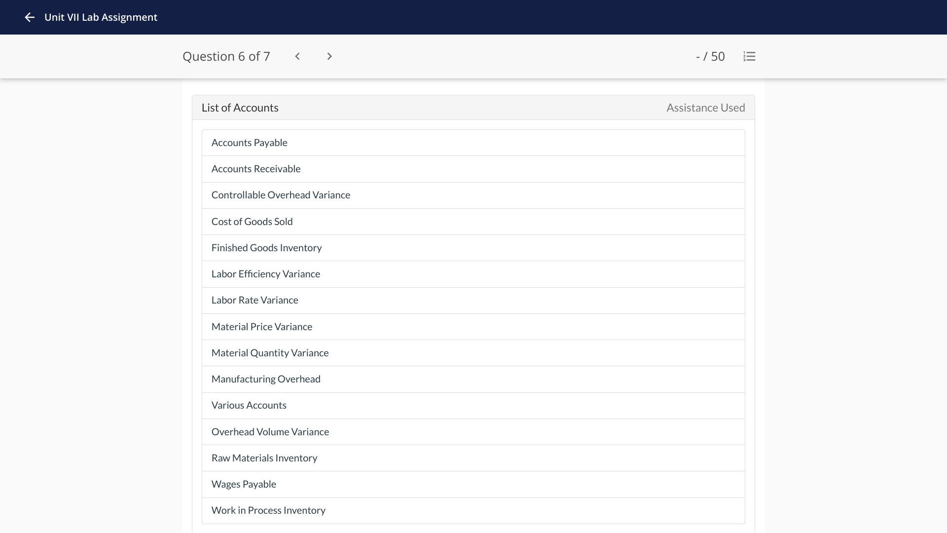 50 E The Ta rjee Company uses a standard costing system. During