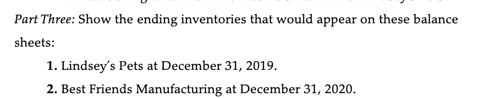 On December 31, 2019, her accounting records show the following: Inventory on