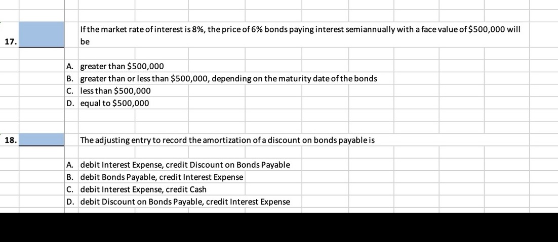 Please help me solve questions 17 & 18. If the market rate