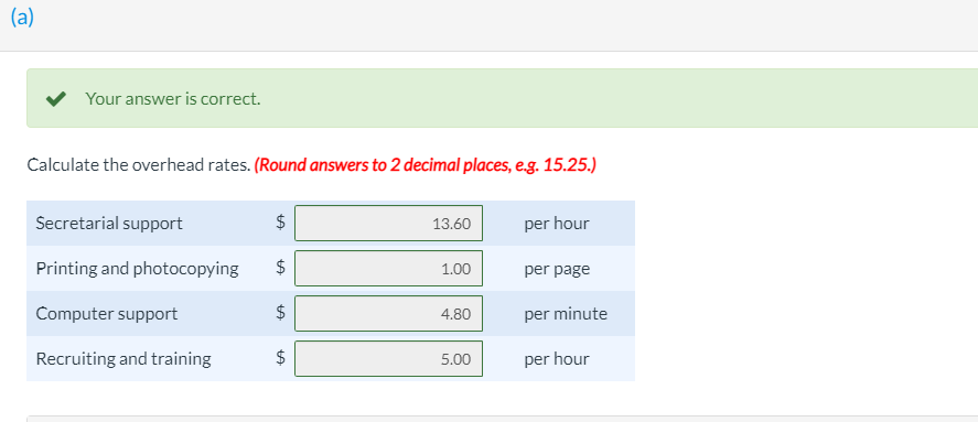 returns for corporations and individuals. Having identied its activity cost pools and