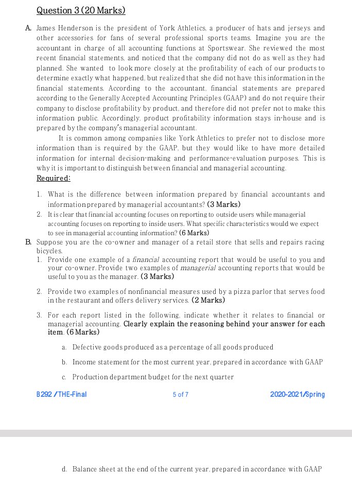 Solution all questions Question 3 (20 Marks) A. James Henderson is the