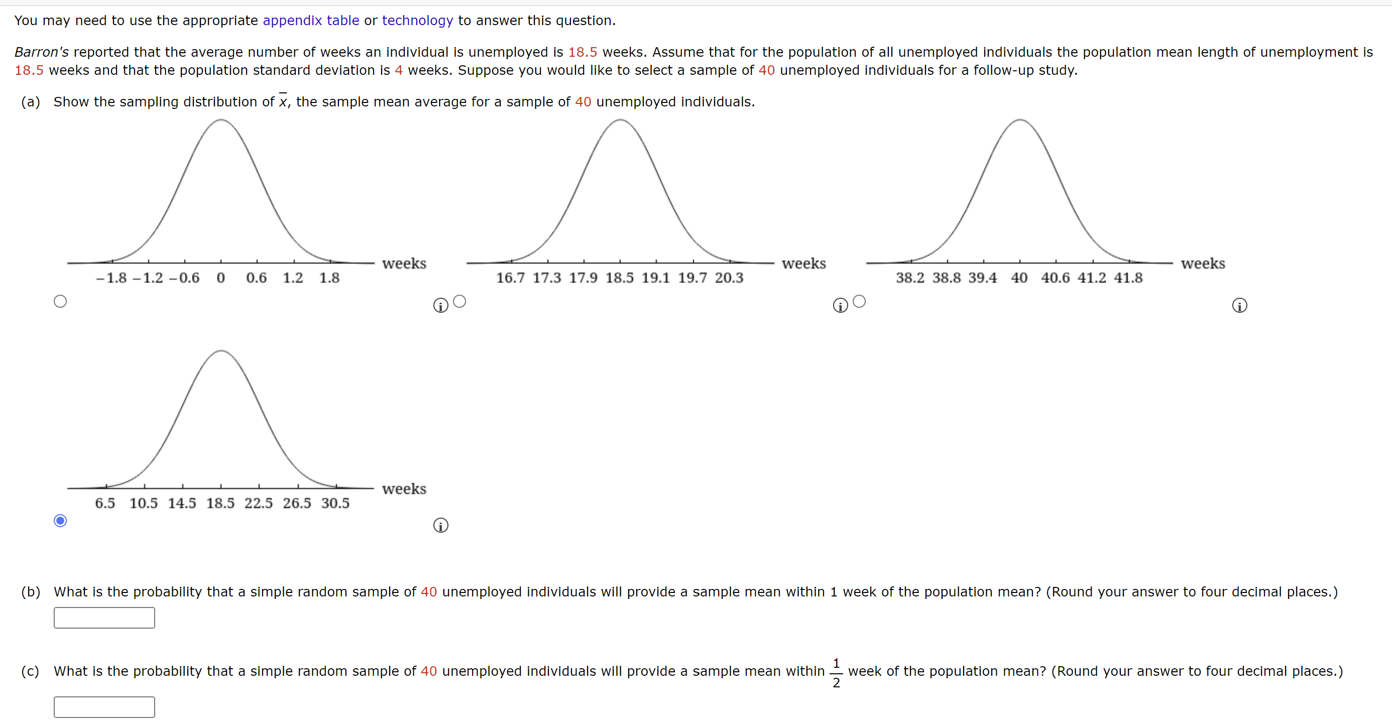 You may need to use the appropriate appendix table or technology