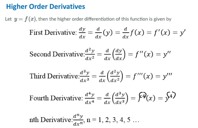 Higher Order Derivatives and Parametric DifferentiationSolve the following problem and simplify your