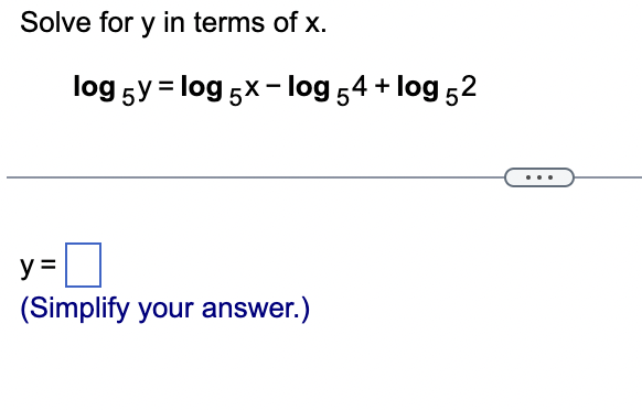 = In 2, express In 50 in terms of x and y.