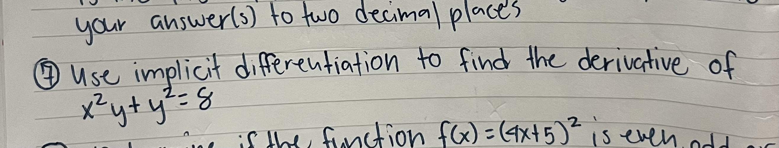 Show all steps your answer (s ) to two decimal places Use