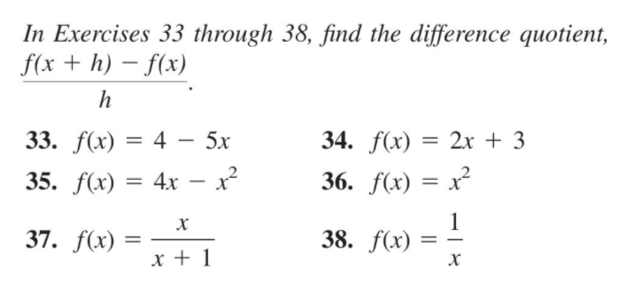 - f(x) h 33. f(x) = 4 - 5x 34. f(x) =