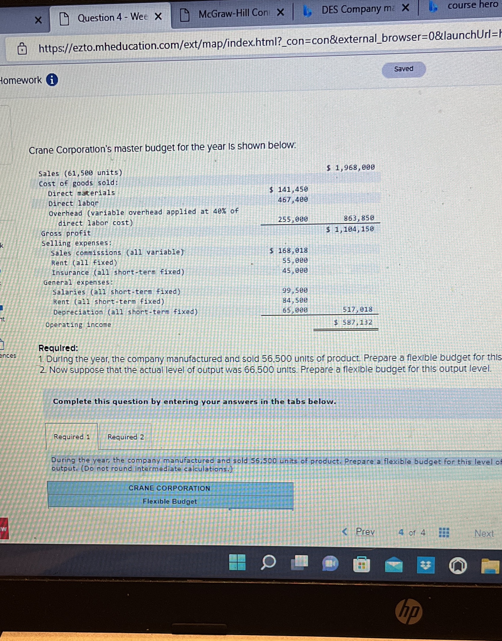  X Question 4 - Wee X McGraw-Hill Con X , DES