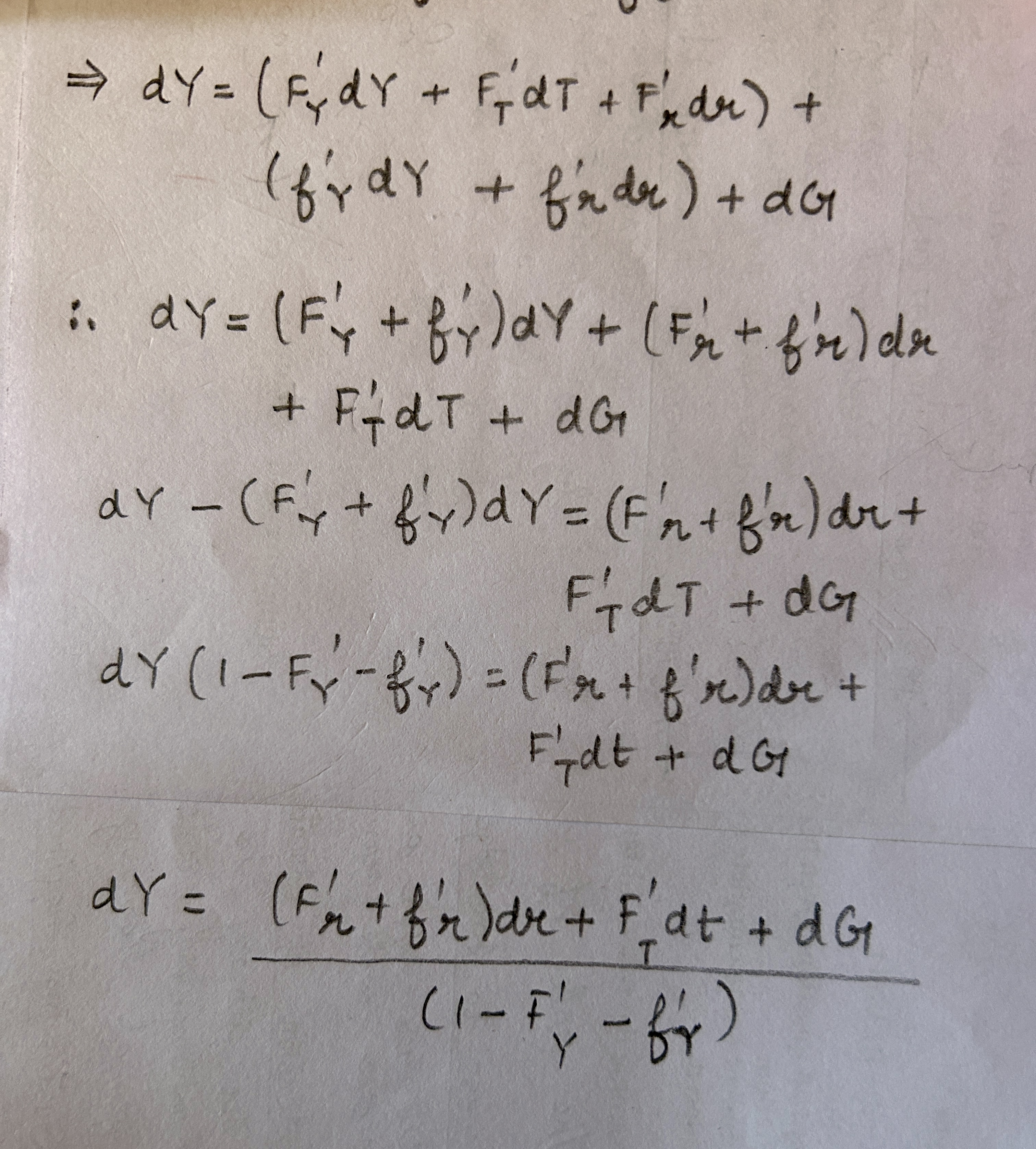 Y,r) where F and f are continuously differentiable functions with F >