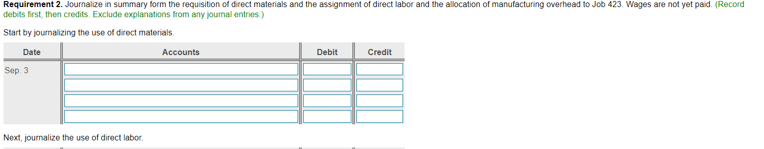3 lbs. refined aluminum @ $48 per lb. 144Requirements 1. Prepare a