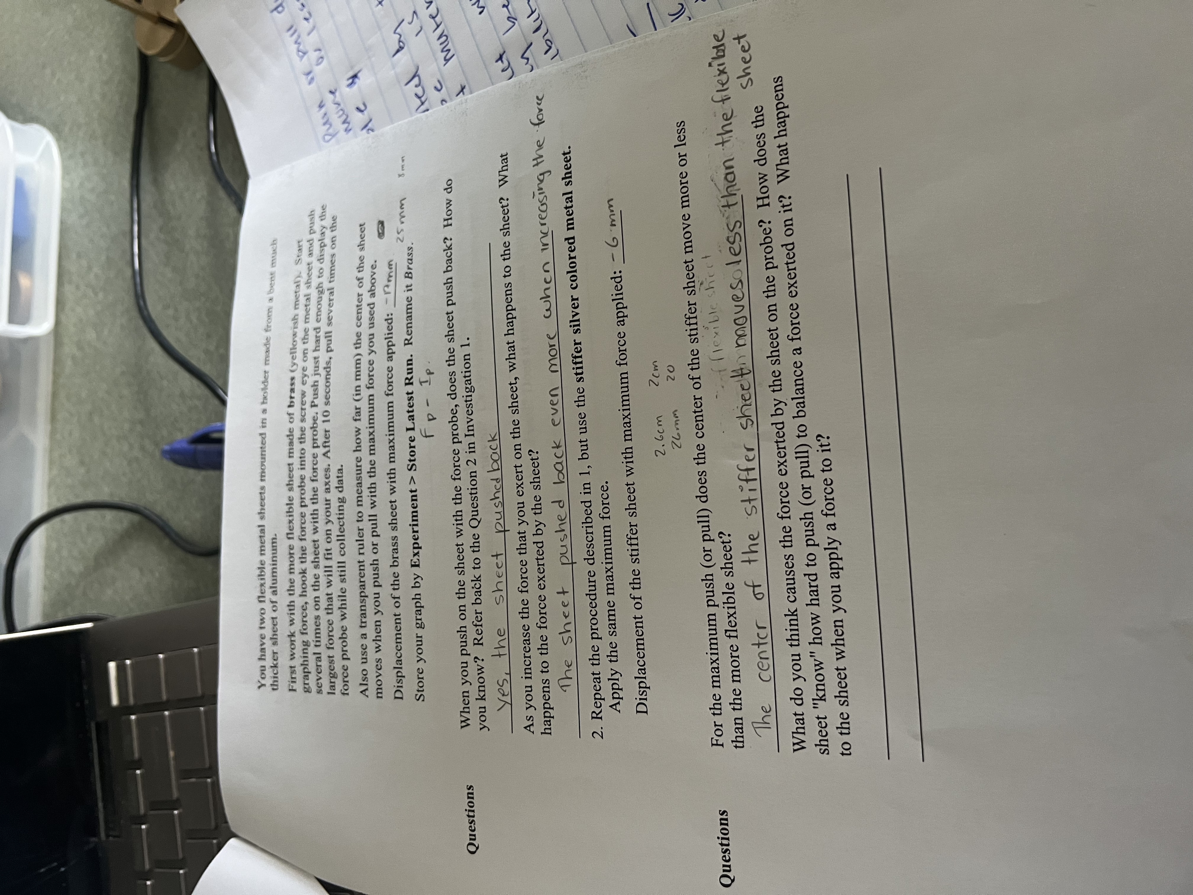 2 short pieces of chain (same lengths but different weight/unit length) 2