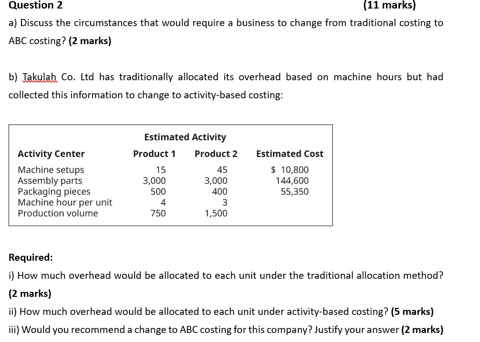  Question 2 (11 marks) a) Discuss the circumstances that would require