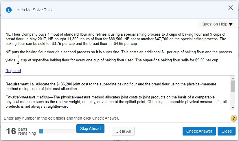 i Help Me Solve This X Question Help NE Flour Company